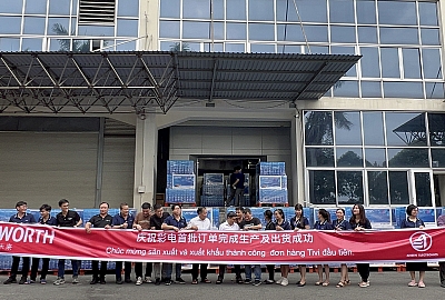 Chúc mừng  Nhà máy Ansen Electronics sản xuất và xuất khẩu thành công đơn hàng tivi đầu tiên